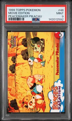 1999 TOPPS POKEMON THE MOVIE EDT PEACEMAKER PIKACHU #46 MOVIE EDITION PSA 9 - Image 1