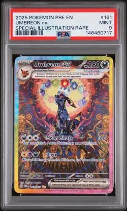 2025 POKEMON PRISMATIC EVOLUTIONS SPECIAL ILLUSTRATION RARE UMBREON EX PSA 9 - Image 1