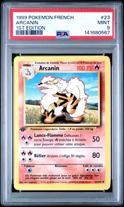 1999 POKEMON FRENCH 1ST EDITION #23 ARCANIN PSA 9 - Image 1