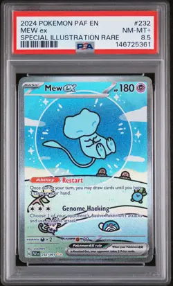 2024 POKEMON PAF EN-PALDEAN FATES SPECIAL ILLUSTRATION RARE #232 MEW EX PSA 8.5 - Image 1