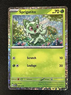 Pokemon TCG McDonald’s 2023 Promo Sprigatito 1/15 Holo Rare - Image 1