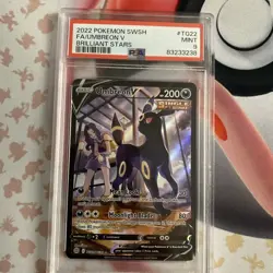 Pokemon TCG Umbreon V Full Art TG22 Brilliant Stars Trainer Gallery Mint PSA 9 - Image 1