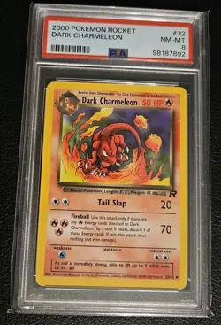 2000 Pokemon Team Rocket Dark Charmeleon #32/82 PSA 8 - Image 1