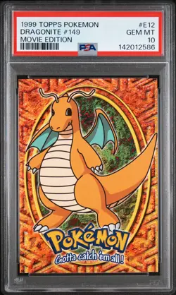 1999 TOPPS POKEMON THE MOVIE EDITION #E12 DRAGONITE #149 PSA 10 - Image 1