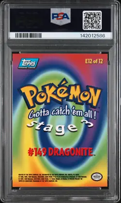 1999 TOPPS POKEMON THE MOVIE EDITION #E12 DRAGONITE #149 PSA 10 - Image 2