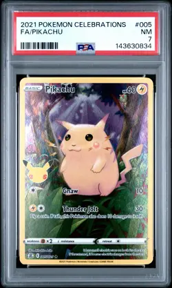 2021 POKEMON CELEBRATIONS #005 FULL ART/PIKACHU PSA 7 - Image 1
