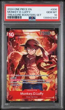 2024 ONE PIECE PROMOS TREASURE BOOSTERS SET #006 MONKEY D. LUFFY PSA 10 - Image 1
