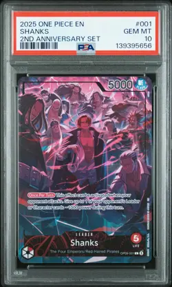 2025 ONE PIECE ENGLISH VERSION 2ND ANNIVERSARY SET #001 SHANKS PSA 10 - Image 1