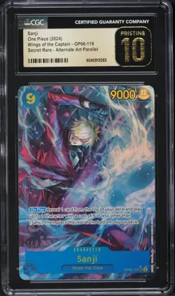 2024 One Piece Wings Of The Captain Alt Art Sanji #OP06-119 CGC 10 PRISTINE - Image 1