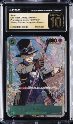 2025 ONE PIECE JPN WEEKLY SHONEN JUMP APRIL ISSUE PROMO SABO CGC 10 PRISTINE - Image 1