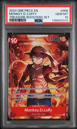 2024 ONE PIECE PROMOS TREASURE BOOSTERS SET #006 MONKEY D. LUFFY PSA 10 - Image 1
