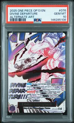 2025 ONE PIECE OP13-CARRYING ON HIS WILL ALTERNATE ART DIVINE DEPARTURE PSA 10 - Image 1