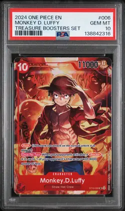 2024 ONE PIECE PROMOS TREASURE BOOSTERS SET #006 MONKEY D. LUFFY PSA 10 - Image 1