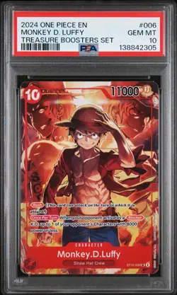2024 ONE PIECE PROMOS TREASURE BOOSTERS SET #006 MONKEY D. LUFFY PSA 10 - Image 1