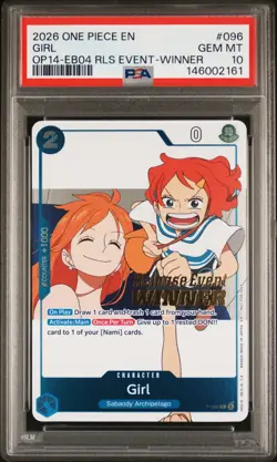 ONE PIECE 2026 GIRL OP14-EB04 RLS EVENT-WINNER PROMOS #096 PSA 10 - Image 1