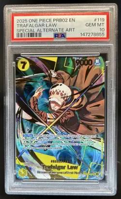 2025 One Piece The Best Trafalgar Law Promo Special Alt Art #OP10-119 PSA 10 - Image 1