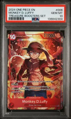 2024 ONE PIECE PROMOS TREASURE BOOSTERS SET #006 MONKEY D. LUFFY PSA 10 - Image 1
