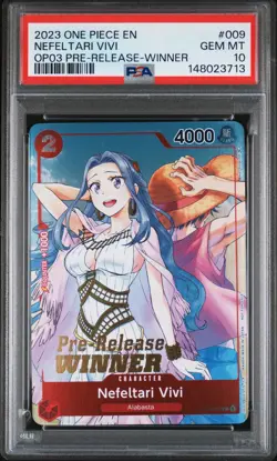 ONE PIECE 2023 NEFELTARI VIVI OP03 PRE-RELEASE-WINNER PROMOS #009 PSA 10 - Image 1