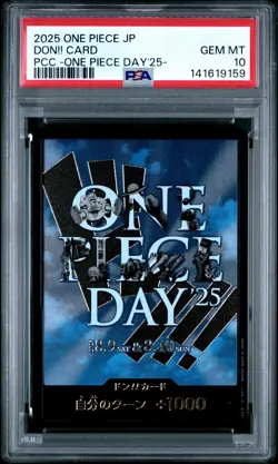 2025 ONE PIECE JAPANESE PREMIUM COLLECTION ONE PIECE DAY'25 DON!! CARD PSA 10 - Image 1