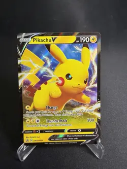 Pikachu V SWSH061 Full Art Holo Card Sword And Shield Pokemon TCG - Image 1