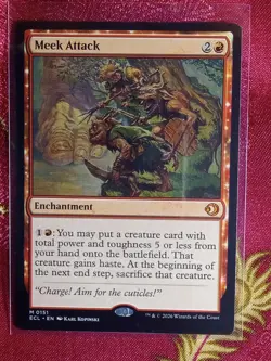 Meek Attack Lorwyn Eclipsed Magic The Gathering MTG Card red enchantment spell - Image 1