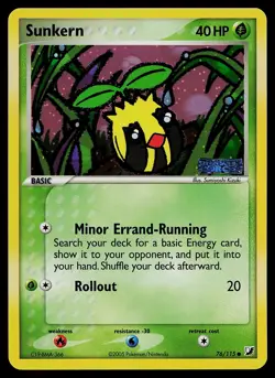 Pokemon Card - Sunkern Unseen Forces 76/115 Common Reverse Holo Stamped - Image 1