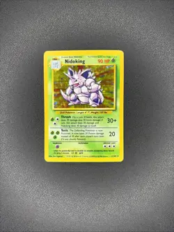 Nidoking 11/102 Holo Rare Base Set Edition Pokemon Card 1999 WOTC HP - Image 1
