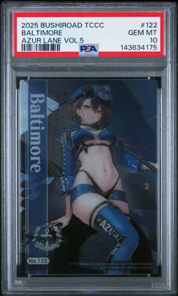 2025 BUSHIROAD TRADING CARD COLL CLEAR AZUR LANE VOL.5 #122 BALTIMORE PSA 10 - Image 1