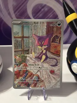 English Pokemon TCG Purrloin 136/086 White Flare Set RARE Card IR UK seller - Image 2