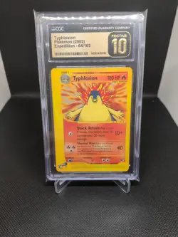 Pokemon Expedition Typhlosion Non-Holo Rare Card 64/165 CGC Pristine 10 Low Pop - Image 1