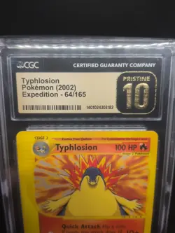 Pokemon Expedition Typhlosion Non-Holo Rare Card 64/165 CGC Pristine 10 Low Pop - Image 2