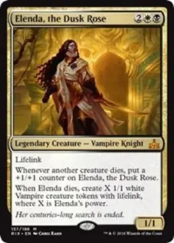1 x Elenda, the Dusk Rose - Foil - Rivals of Ixalan - Moderate Play - MTG - Image 1