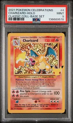 2021 POKEMON CELEBRATIONS CLASSIC COLLECTION #4 CHARIZARD-HOLO PSA 9 - Image 1