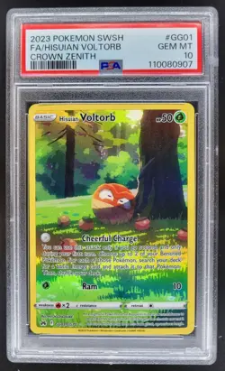 2023 Pokemon SWSH Crown Zenith Hisuian Voltorb Galarian Gallery PSA 10 JB17 - Image 1