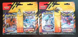 Pokemon SWSH Chilling Reign Lost Origin Sealed 2 Pack Blister Arceus Darkrai Pin - Image 1