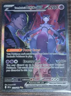 Pokemon TCG Team Rockets Mewtwo EX Special Illustration Destined Rivals NM - Image 1