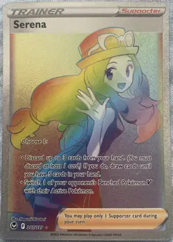 Pokemon Serena 207/195 Silver Tempest Secret Rare Holo Full Art Trainer - Image 1
