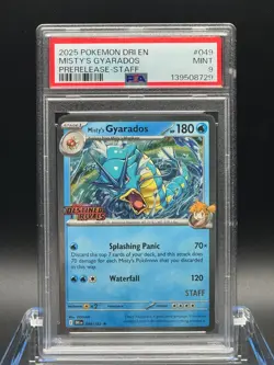 PSA 9 MINT ✨ - Misty's Gyarados (Prerelease) Staff 049/182 - 2025 Pokemon - Image 1