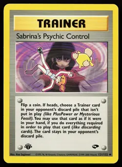 Sabrina's Psychic Control 121/132 1st Edition Gym Challenge Pokemon Card - Image 1