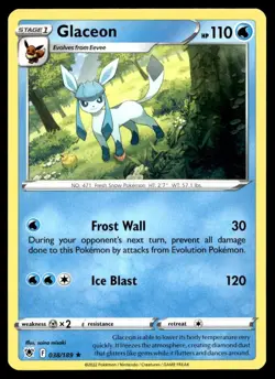 Glaceon 38/189 Pokemon Card Astral Radiance Rare 110 HP Near Mint IZ - Image 1