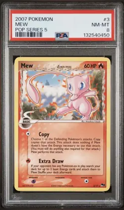 2007 Pokemon POP Series 5 Mew #3 Graded PSA 8 - Image 1