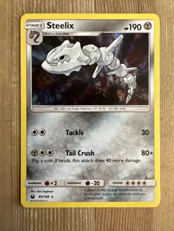 Pokemon TCG Steelix Sun & Moon: Celestial Storm 89/168 Holo Holo Rare VLP - Image 1