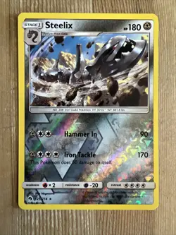 Steelix 125/214 S&M Lost Thunder RARE Revere Holo Pokemon NM - Image 1