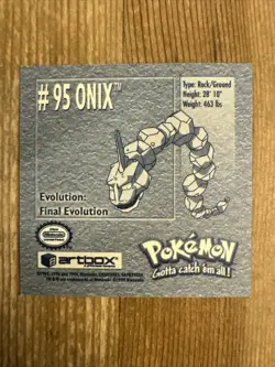 Pokemon 1999 Artbox Series 1 Stickers Onix #95 - Image 2