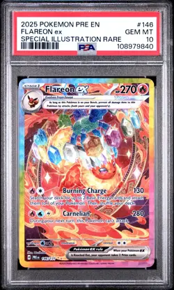 FLAREON EX 146/131 PSA 10 PRISMATIC EVOLUTIONS SIR POKEMON CARD ENGLISH - Image 1