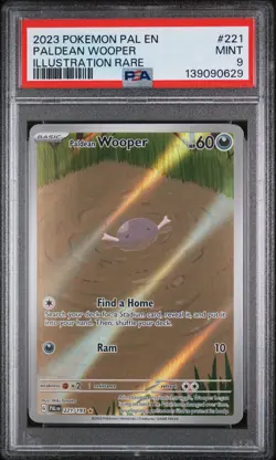 2023 POKEMON PAL EN-PALDEA EVOLVED ILLUSTRATION RARE #221 PALDEAN WOOPER PSA 9 - Image 1