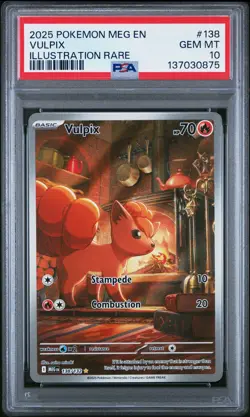 2025 POKEMON MEG EN-MEGA EVOLUTION ILLUSTRATION RARE #138 VULPIX PSA 10 - Image 1