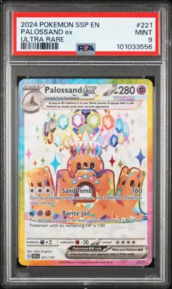 2024 POKEMON SSP EN-SURGING SPARKS ULTRA RARE #221 PALOSSAND EX PSA 9 - Image 1