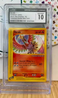 CGC 10 Ho-Oh Black Star Promo #52 (Pokemon Center New York) - Pokemon TCG 2002 - Image 1