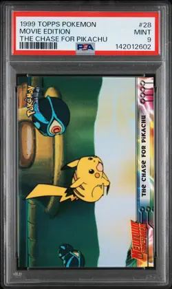 1999 TOPPS POKEMON THE MOVIE THE CHASE FOR PIKACHU #28 MOVIE EDITION PSA 9 - Image 1